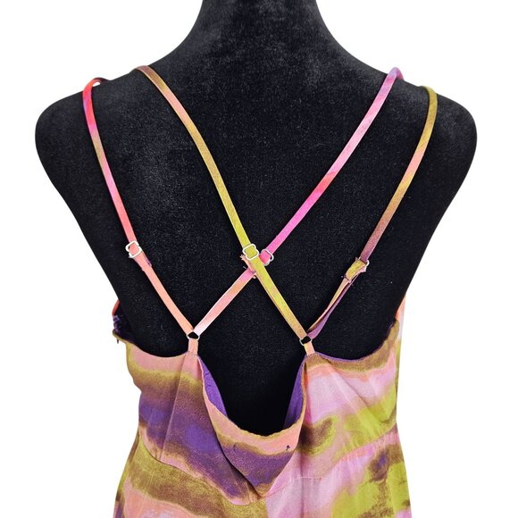 Wild Fable Womens Med Multicolor Flowy Midi Dress Strappy Back Handkerchief Hem - Picture 6 of 12